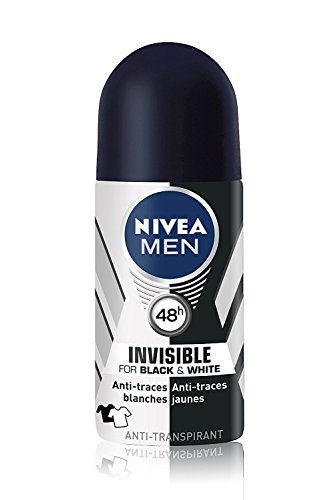 NIVEA MEN Deodorant Invisible For Black & White Power (1 x 50 ml), Deodorant für Herren, gegen weiße und gelbe Flecken, Anti-Transpirant für Achseln, 48-Stunden-Schutz von NIVEA MEN