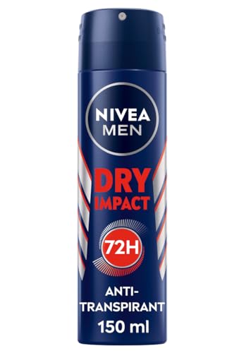 NIVEA MEN Dry Impact Deo Spray, Antitranspirant für 72h Schutz mit frischem, maskulinem Duft, Deodorant ohne Alkohol gegen unangenehmen Körpergeruch (150 ml) von Nivea Men