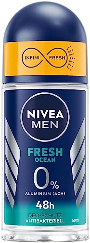 NIVEA MEN Fresh Ocean Deo Roll-On (50 ml), Deo ohne Aluminium (ACH) mit 48h Schutz, Deodorant mit einzigartiger INFINIFRESH Formel und NIVEA MEN Pflegekomplex von Nivea Men