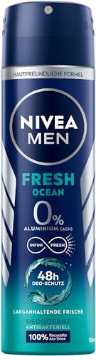 NIVEA MEN Fresh Ocean Deo Spray (150 ml), Deo ohne Aluminium (ACH) mit 48h Schutz, Deodorant mit einzigartiger INIFINIFRESH Formel und NIVEA MEN Pflegekomplex von Nivea Men