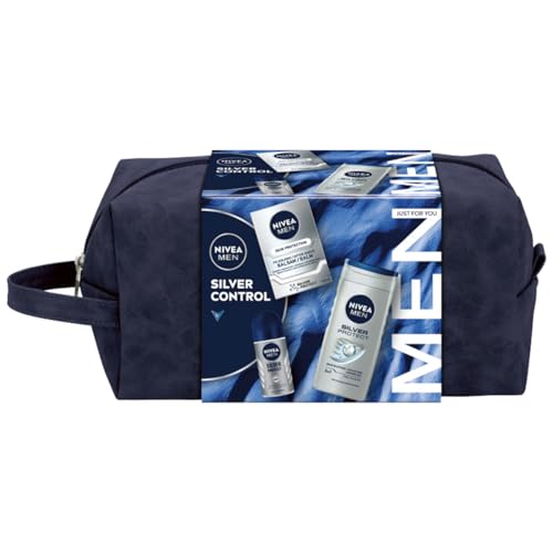 NIVEA MEN Geschenkset SILVER CONTROL - Hautverträglich, Duftfrei - Hautregeneration und Antibakterielle Wirkung - Set - Skincare Set von NIVEA MEN