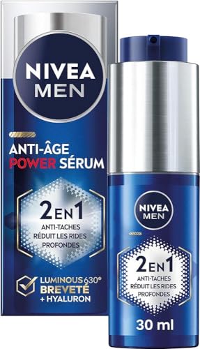 NIVEA MEN LUMINOUS630® Anti-Aging & Anti-Flecken 2-in-1 Power Serum (1 x 30 ml), Feuchtigkeitsspendendes Gesichtsserum, angereichert mit Hyaluronsäure, Männerpflege für alle Hauttypen von NIVEA MEN