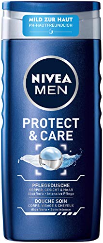 NIVEA MEN Pflegedusche Protect & Care (250 ml), erfrischendes Duschgel mit pflegender Aloe Vera, pH-hautfreundliche Dusche für Körper, Gesicht und Haar 83611-01000-68 von Nivea Men