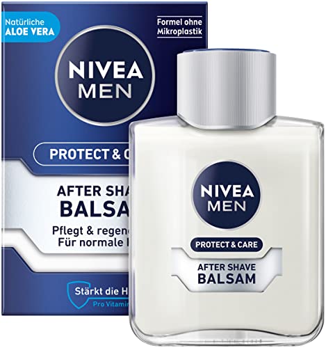 NIVEA MEN Protect & Care After Shave Balsam (100 ml), beruhigendes After Shave, Hautpflege nach der Rasur mit Aloe Vera und Pro Vitamin B5 von Nivea Men