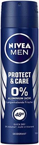 NIVEA MEN Protect & Care Deo Spray im 6er Pack (6x 150 ml), Deo ohne Aluminium brennt nicht nach der Rasur, Deodorant mit 48h Schutz pflegt die Haut von Nivea Men