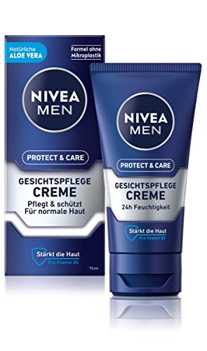 NIVEA MEN Protect & Care Gesichtspflege Creme (75 ml), beruhigende Gesichtscreme für Männer, feuchtigkeitsspendende Tagescreme mit Aloe Vera und Pro Vitamin B5 von Nivea Men