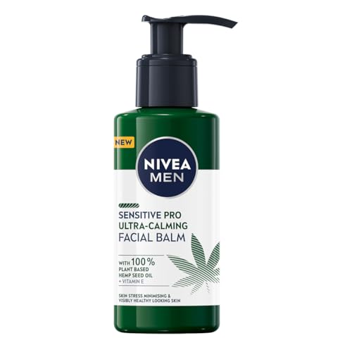 NIVEA MEN Sensitive Pro Ultra Calming Gesichtsbalsam (150 ml), Aftershave Balsam angereichert mit Hanfsamenöl und Vitamin E zur Stressminimierung der Gesichtspflege von Nivea Men