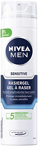 NIVEA MEN Sensitive Rasiergel im 6er Pack (6 x 200 ml), Rasiergel für eine glatte und sanfte Rasur, schonendes Rasiergel für Herren von Nivea Men