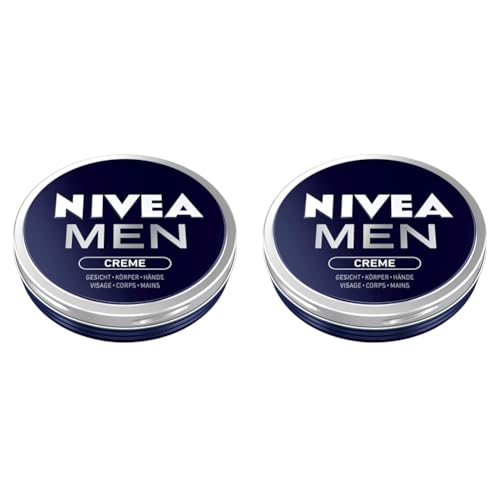 NIVEA MEN pflegende Hautcreme für intensive Feuchtigkeit,Hautpflege für Männer ideal für Körper, Gesicht und Hände, leichte Formel mit Vitamin E, NIVEA MEN Creme (75 ml) (Packung mit 2) von Nivea Men