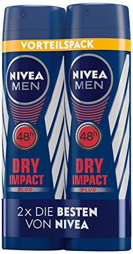 Nivea Men Deo Spray Dry Impact Doppelpack, 1er Pack (1 x 300 ml) von Nivea Men