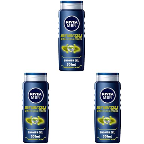 Nivea Men Duschgel, Energie, 3-in-1, 500 ml (Packung mit 3) von Nivea Men