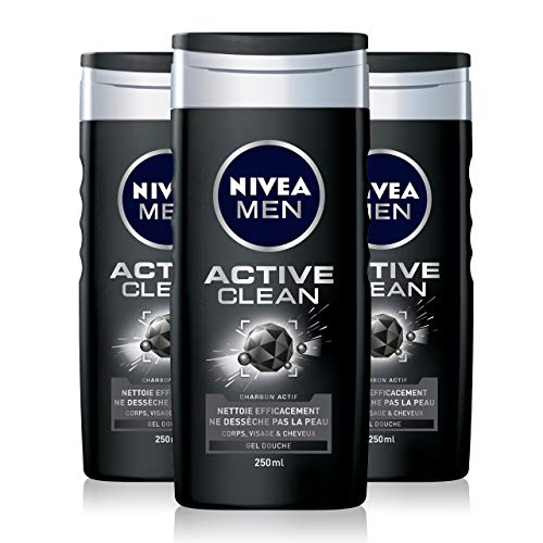 Nivea Men Duschgel Active Clean 3in1, 250 ml, 3 Stück von NIVEA MEN