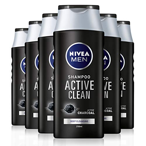 NIVEA MEN Active Clean Shampoo, 250 ml, 6 Stück von Nivea Men