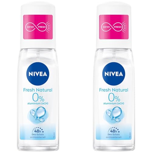 NIVEA Deo-Zerstäuber für Frauen, Ohne Aluminium, Deo-Schutz, 75 ml, Fresh Natural (Packung mit 2) von Nivea