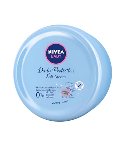 Nivea Baby Soft Cream 200ml (Pack of 3) Daily Protection 0% Alcohol, Parabens and Colorant Free Hypoallergenic Clinically Tested Skin-friendly 24 Hours of Hydration von NIVEA