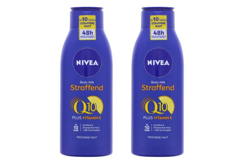Nivea Bodylotion 2 x NIVEA Body Milk Q10 Hautstraffende Körperlotion Trockene Haut 48h von Nivea