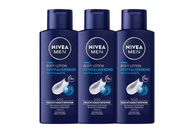 Nivea Men Bodylotion Body Lotion Revitalisierend 3 x 250 ml Set, 3-tlg. von Nivea Men