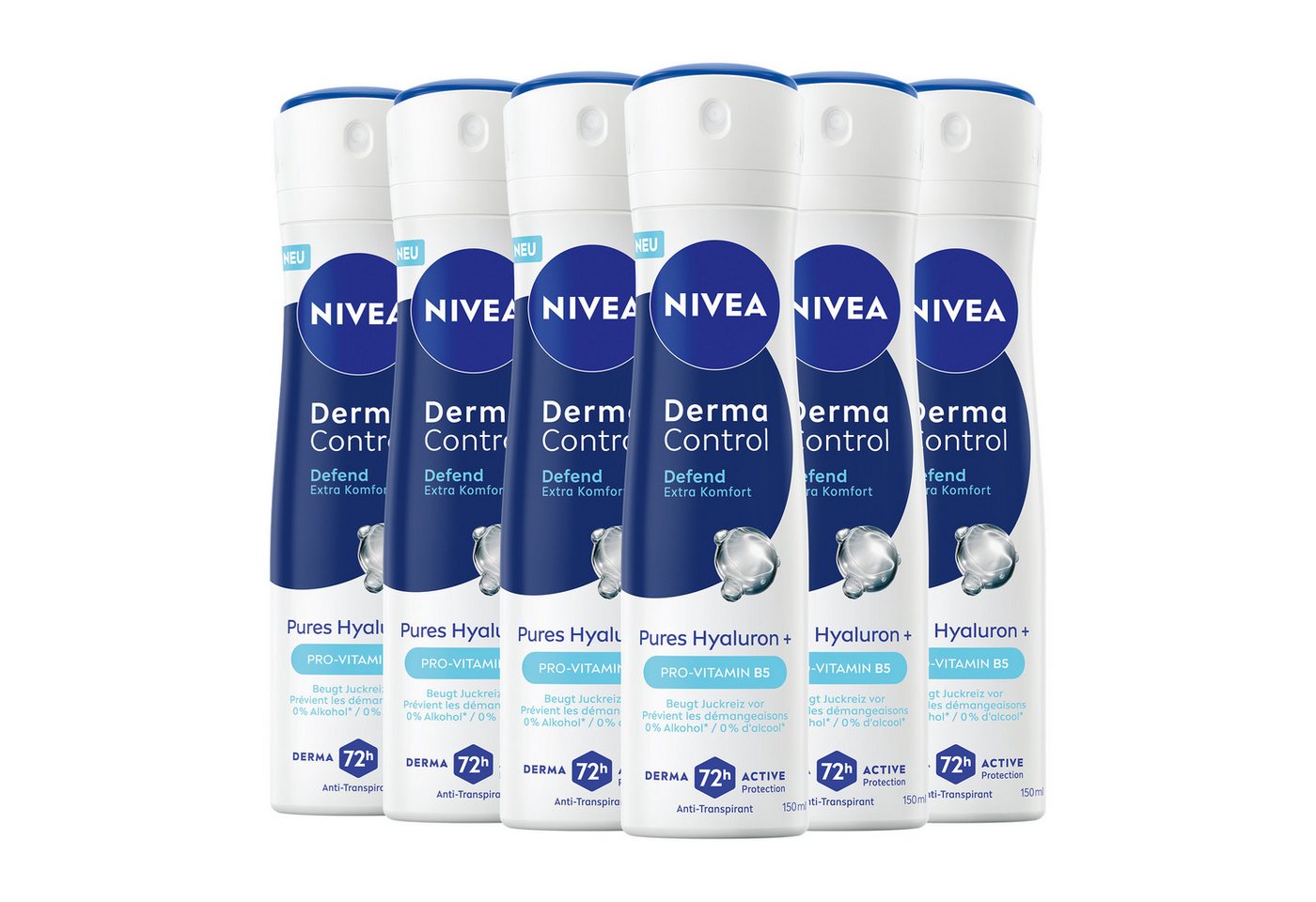 Nivea Deo-Spray Derma Control Defend Deospray 6 x 150ml, 6-tlg. von Nivea
