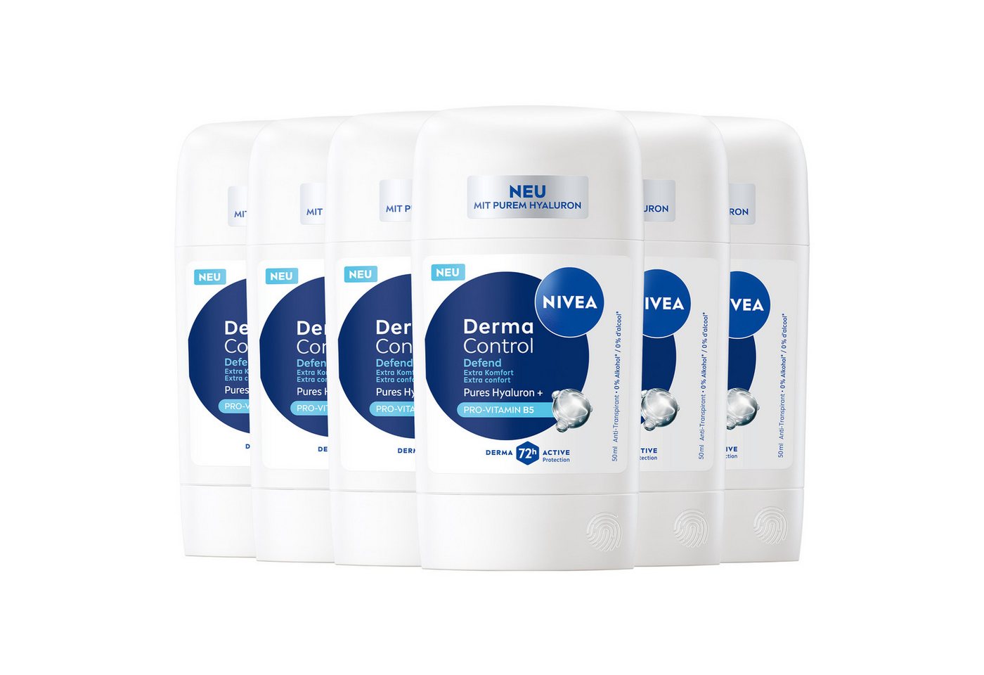 Nivea Deo-Stift Deodorant Derma Control Defend Stick 6 x 50ml, 6-tlg. von Nivea
