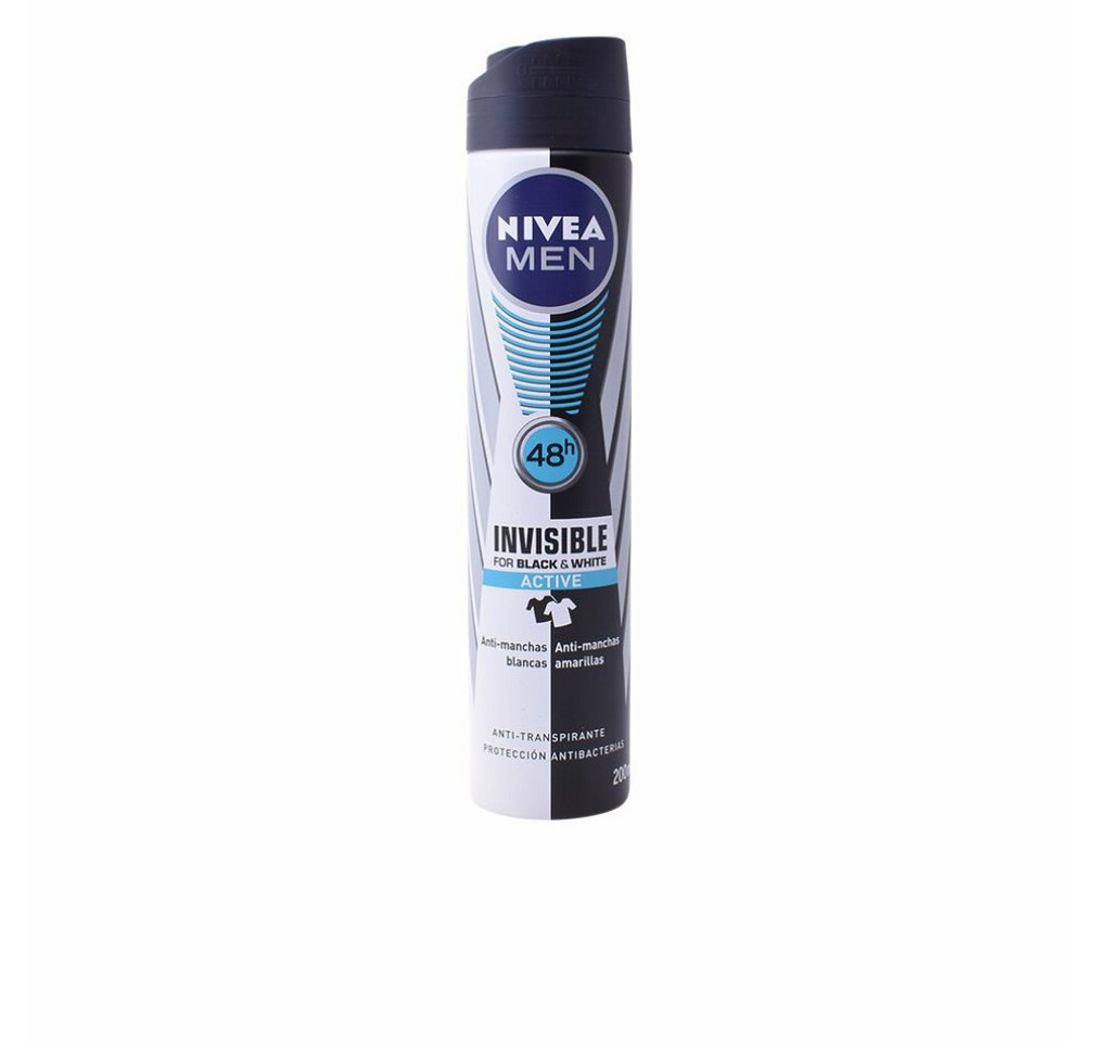 Nivea Deo-Zerstäuber Men Invisible For Black And White Active Deodorant Spray 200ml von Nivea