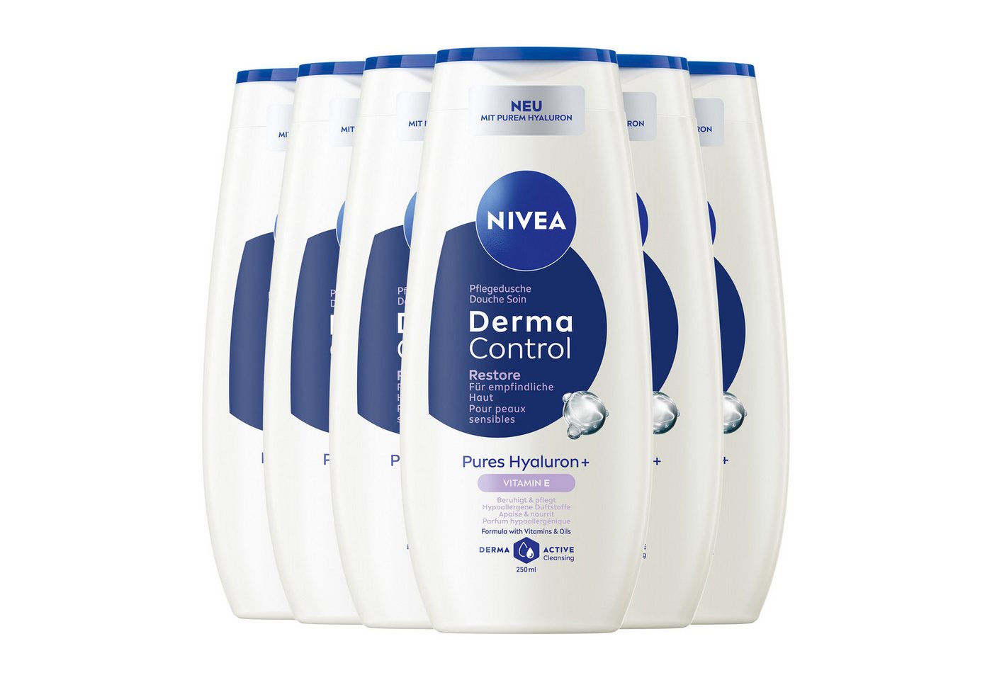 Nivea Duschgel Pflegedusche Derma Control Restore 6 x 250ml, 6-tlg. von Nivea