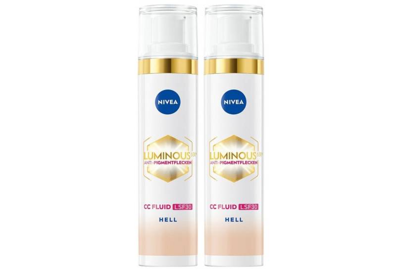 Nivea Gesichtsfluid Luminous 630 CC Fluid 3in1 Doppelpack 2×40 ml, kaschiert und reduziert Pigmentflecken für einen ebenmäßigen Teint von Nivea