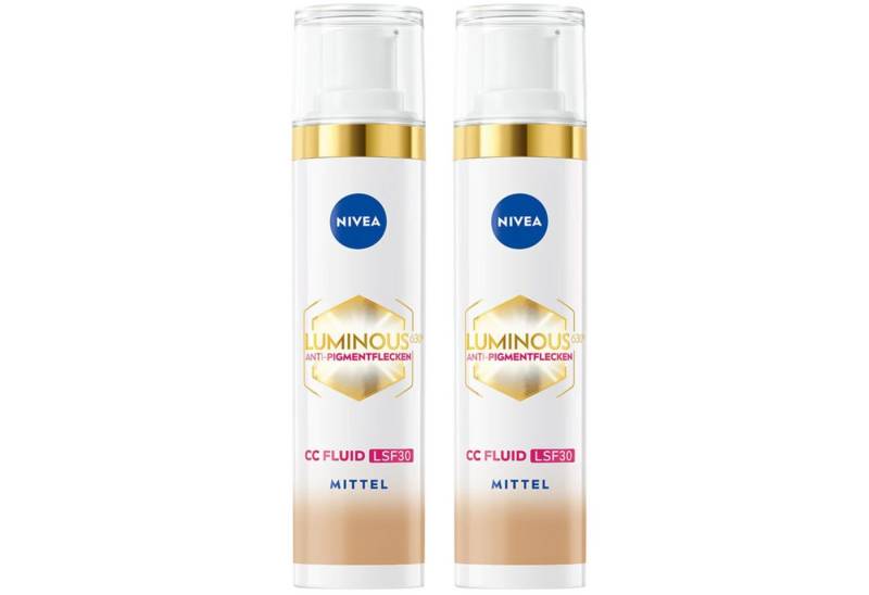 Nivea Gesichtsfluid Luminous 630 CC Fluid 3in1 Doppelpack 2×40 ml, kaschiert und reduziert Pigmentflecken für einen ebenmäßigen Teint von Nivea