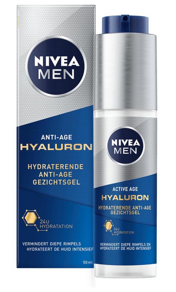 Nivea Gesichtsgel NIVEA MEN Anti-Age Hyaluron Hydro Gesichtsgel (50 ml), 1-tlg. von Nivea