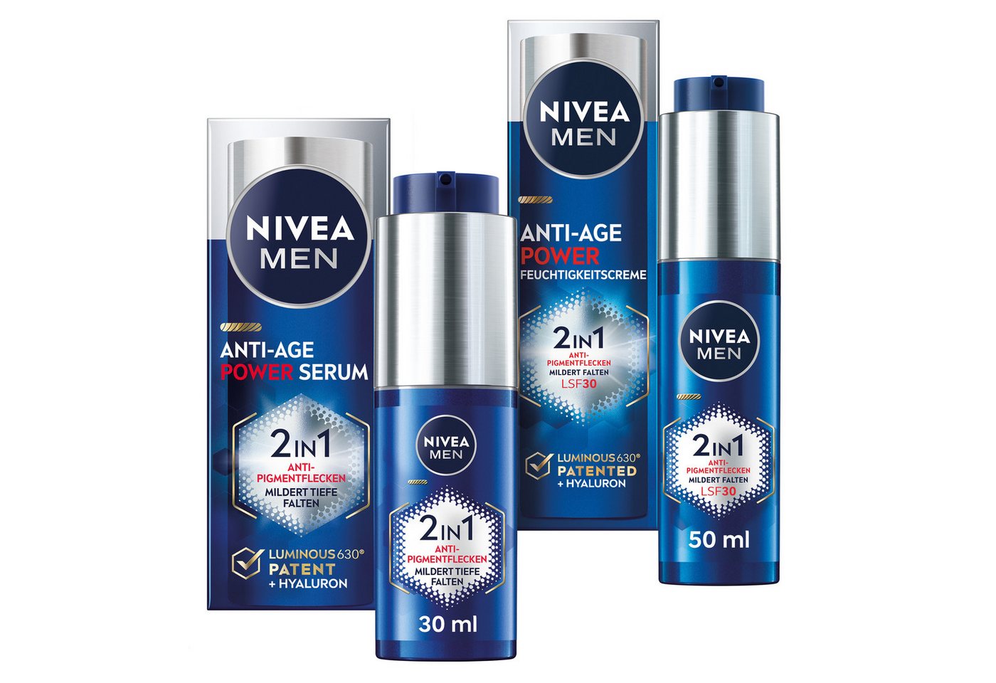 Nivea Men Gesichtspflege-Set Anti-Age 2in1 Power Serum 30ml + 24h Feuchtigkeitscreme 50ml Set, 2-tlg., LSF 30 Nivea Men Gesichtspflege-Set Anti-Age 2in1 Power Serum 30ml + 24h Feuchtigkeitscreme 50ml Set, 2-tlg., LSF 30 von Nivea Men