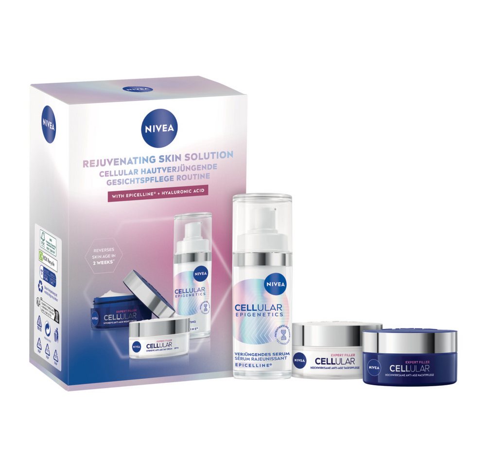 Nivea Gesichtspflege-Set NIVEA CELLULAR Hautverjüngende Gesichtspflege Routine Set Set, 3-tlg. von Nivea