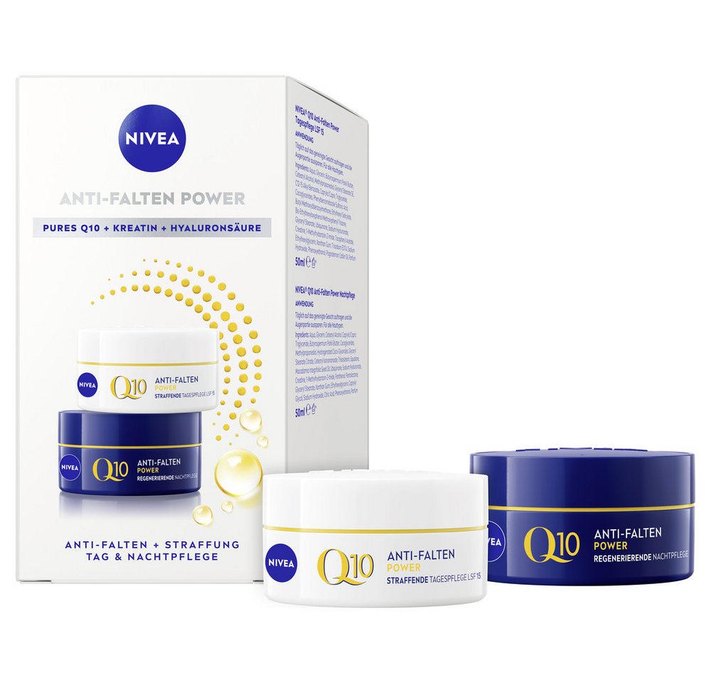 Nivea Gesichtspflege-Set Q10 Anti-Falten Power Tagespflege LSF15 und Nachtpflege, 2-tlg. von Nivea