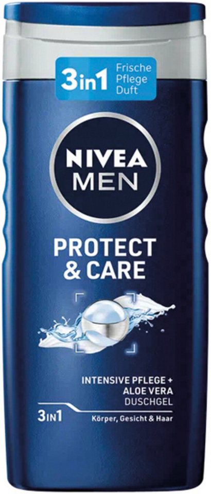 Nivea Haarshampoo Nivea Dusch Men Protect & Care Inhalt ca. 250ml, 1-tlg. von Nivea