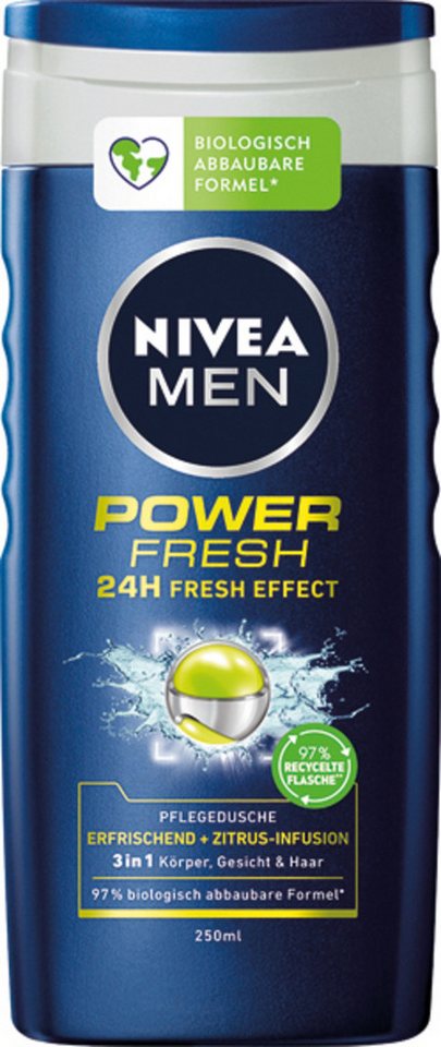 Nivea Haarshampoo Nivea Dusch Power Fresh Men 250ml, 1-tlg. von Nivea