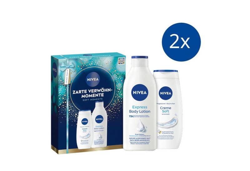 Nivea Hautpflege-Set Zarte Verwöhn-Momente 2025 2 x Geschenkset Body Lotion Soft Creme, 2-tlg. von Nivea