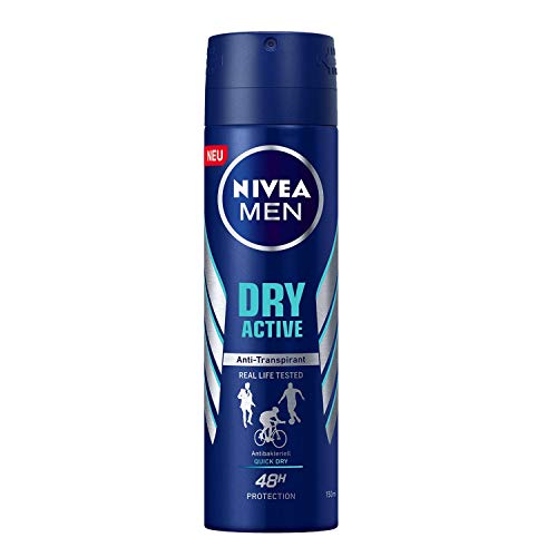 Nivea MEN dry active, Anti Transpirant 48h, 48h protection, Deo Spray, 4er Pack, (4x 150ml) von NIVEA