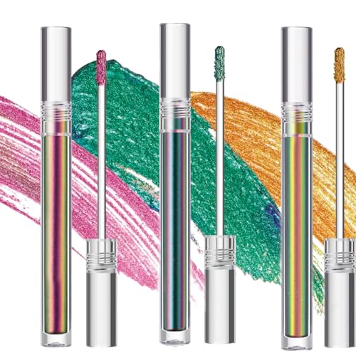 Nivofu 3-teilige Flüssiger Glitzer Lidschatten, Makeup Lidschatten Langlebige, Metallic Changing Lidschatten, Schnell Trocknendes, Shimmer Lidschatten Makeup Set, Geschenk für Frauen Mädchen von Nivofu