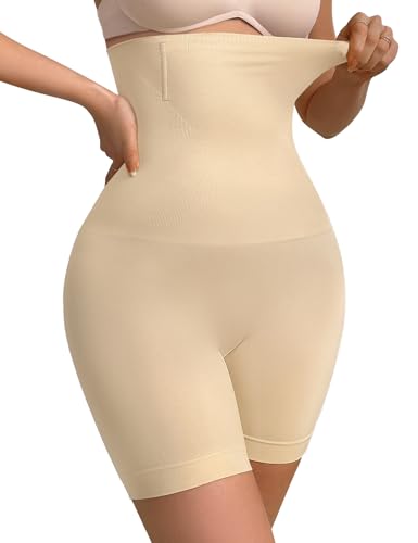 Niwicee Bauchweg Unterhose Damen Hoher Taille Miederhose Bauch Weg Unterwäsche Bauchkontrolle Miederpant Formt Sofort Elastisch Body Shaper für Frauen-Beige-XL von Niwicee