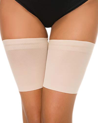 Niwicee Elastische Oberschenkelbänder Damen Oberschenkelschoner Verhindern Reibung Anti Rutsch Thigh Bands Protektor Anti-Reibung Bänder Oberschenkel Socken mit Silikon-Farbe-B von Niwicee