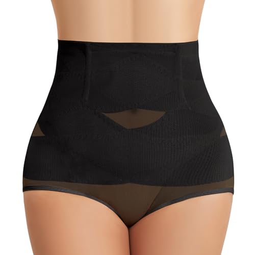 Niwicee Shapewear Damen Bauchweg Unterhose Damen Miederhose Hohe Taille Miederslip Figurformende Unterwäsche Formt Sofort Höschen Nahtlose Elastisch Body Shape-A-Schwarz-M von Niwicee