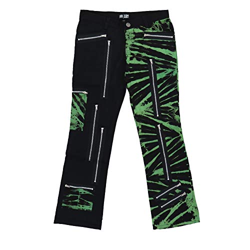 Nix Gut - Bleach - Frauenhose Schwarz/Grün im Straight-Fit-Style, Größe: L von Nix Gut