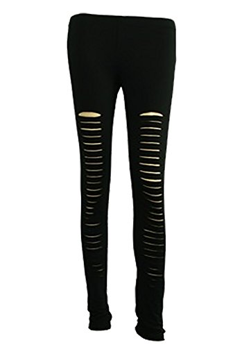 Nix-Gut Damen Leggings Schwarz Schlitze von Nix-Gut