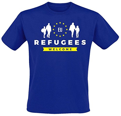 Refugees Welcome T-Shirt, Farbe: royal, Größe: M von Nix Gut