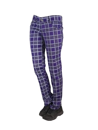 Rock Rag - Tartan - Frauenhose Violett im Slim-Fit-Style XL von Nix Gut