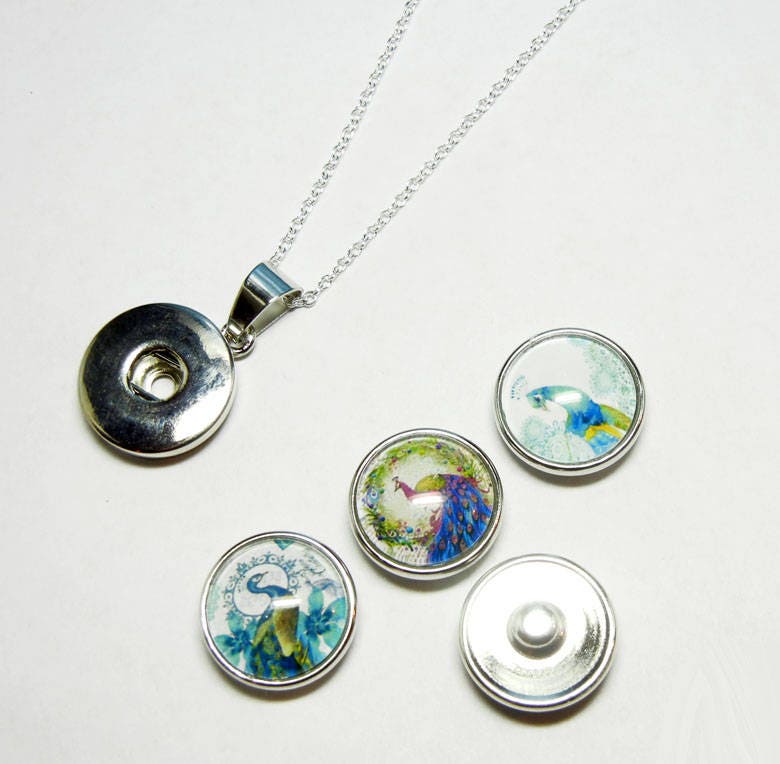 3 Austauschbare Snap On Anhänger - Pfau Set 22 Zoll Sterling Silber Halskette Mattysnaps 3 Austauschbare Snap On Anhänger - Pfau Set 22 Zoll Sterling Silber Halskette Mattysnaps von Nixcreations