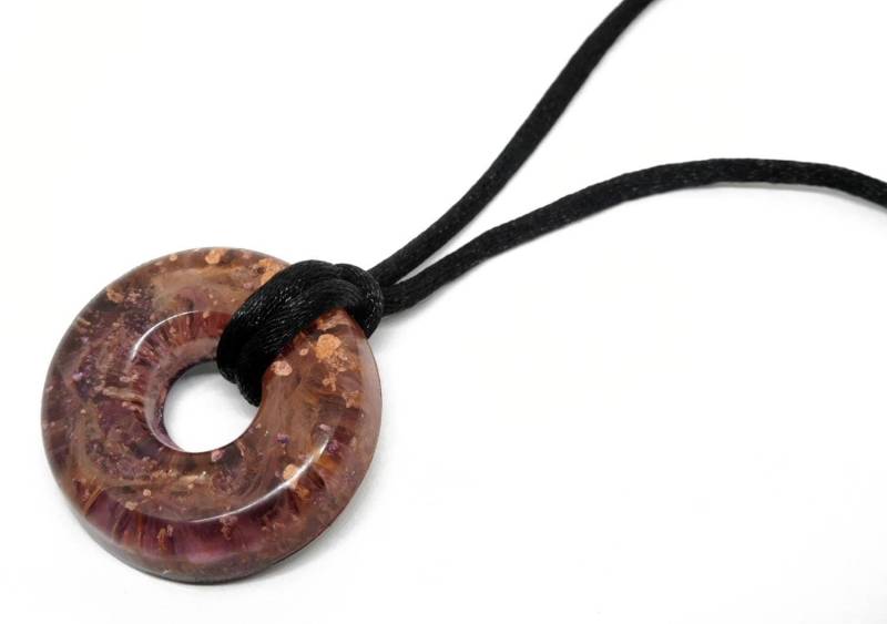 Resin Donut Halskette - Erdfarbener Alkohol Tinte Anhänger Resin Donut Halskette - Erdfarbener Alkohol Tinte Anhänger von Nixcreations