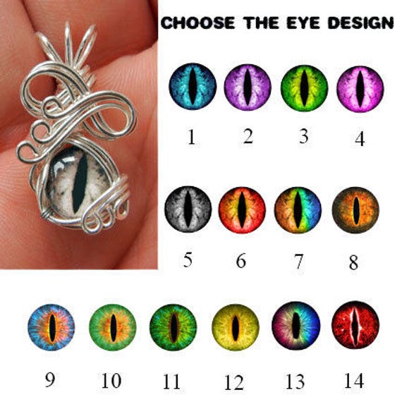 Wire Wrap Glasauge Anhänger - Mini Drachen Augapfel Gothic Schmuck Design Mit Halskette Wire Wrap Glasauge Anhänger - Mini Drachen Augapfel Gothic Schmuck Design Mit Halskette von Nixcreations