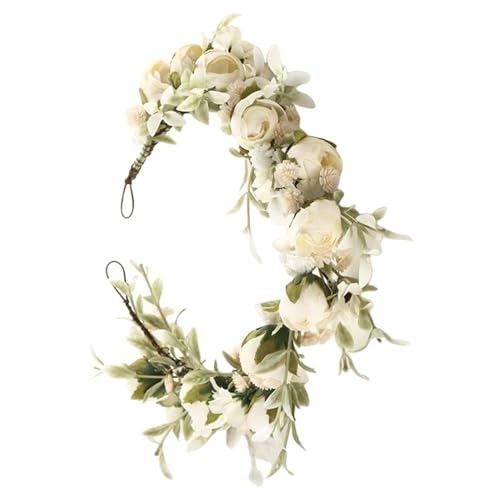 Blumen-Kronen-Stirnband, Blumen-Stirnband - Mädchen Blumenkranz Krone - Foto-Requisiten-Haarschmuck, Verstellbare Blumenkronengirlande Für Festliche Partys von Nixiara
