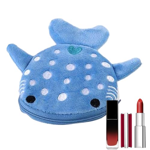 Kleine Ecke für Haifisch: Schöne Aufbewahrung für Kopfhörer-Taschen, Cartoon-Kreaturen-Motiv mit Reißverschluss für Kartenwandvorsprung, blau, Se référer au descriptif, Siehe Beschreibung von Nixiara