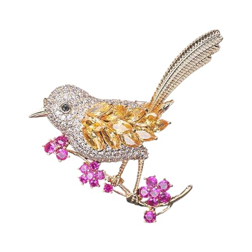 Metal Bird Brosche - Federstift, Modeabzeichen | Retro Animal Schmuck Für Frauen Mantel Bluse Hat Outfit Styling Touch, Klassisches Elegantes Designgeschenk Für Jubiläum Thanksgiving -Feiergebrauch von Nixiara