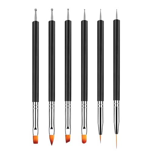 Nagelkunstpinsel -Set - 6pcs Doppelend Nagelkunststift - Praktische Doppelnagel -Doting -Werkzeuge Für Frauen Für Den Gebrauch Von Heimsalon, Weit Verbreitete Fine Liner Pinsel von Nixiara